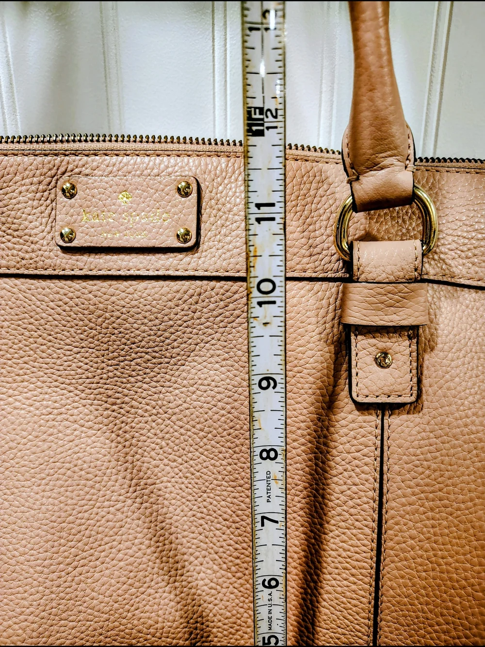 kate spade Pebbled Leather Tote in Dusty Rose